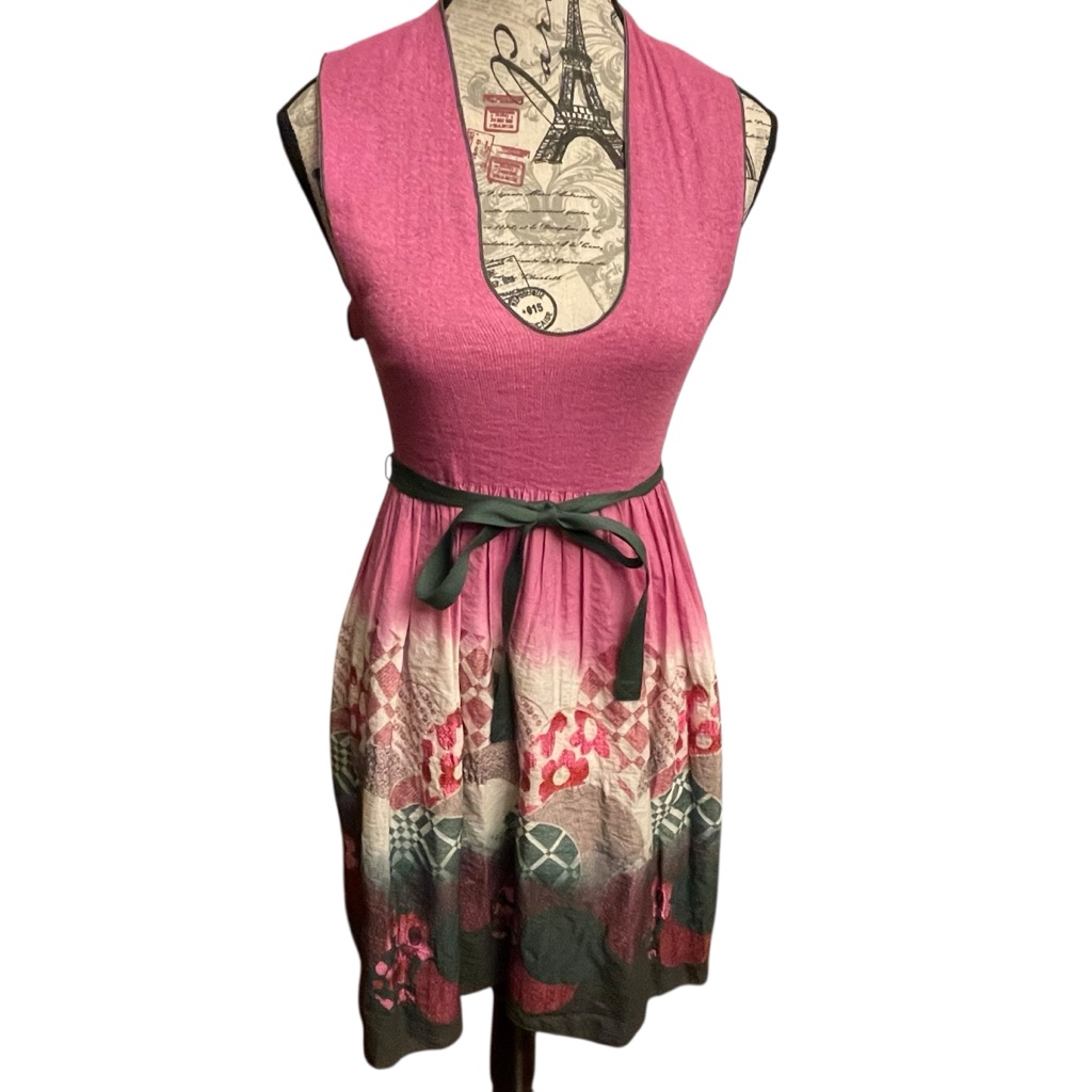 Chelsea & Violet Pink And Green Mini Dress